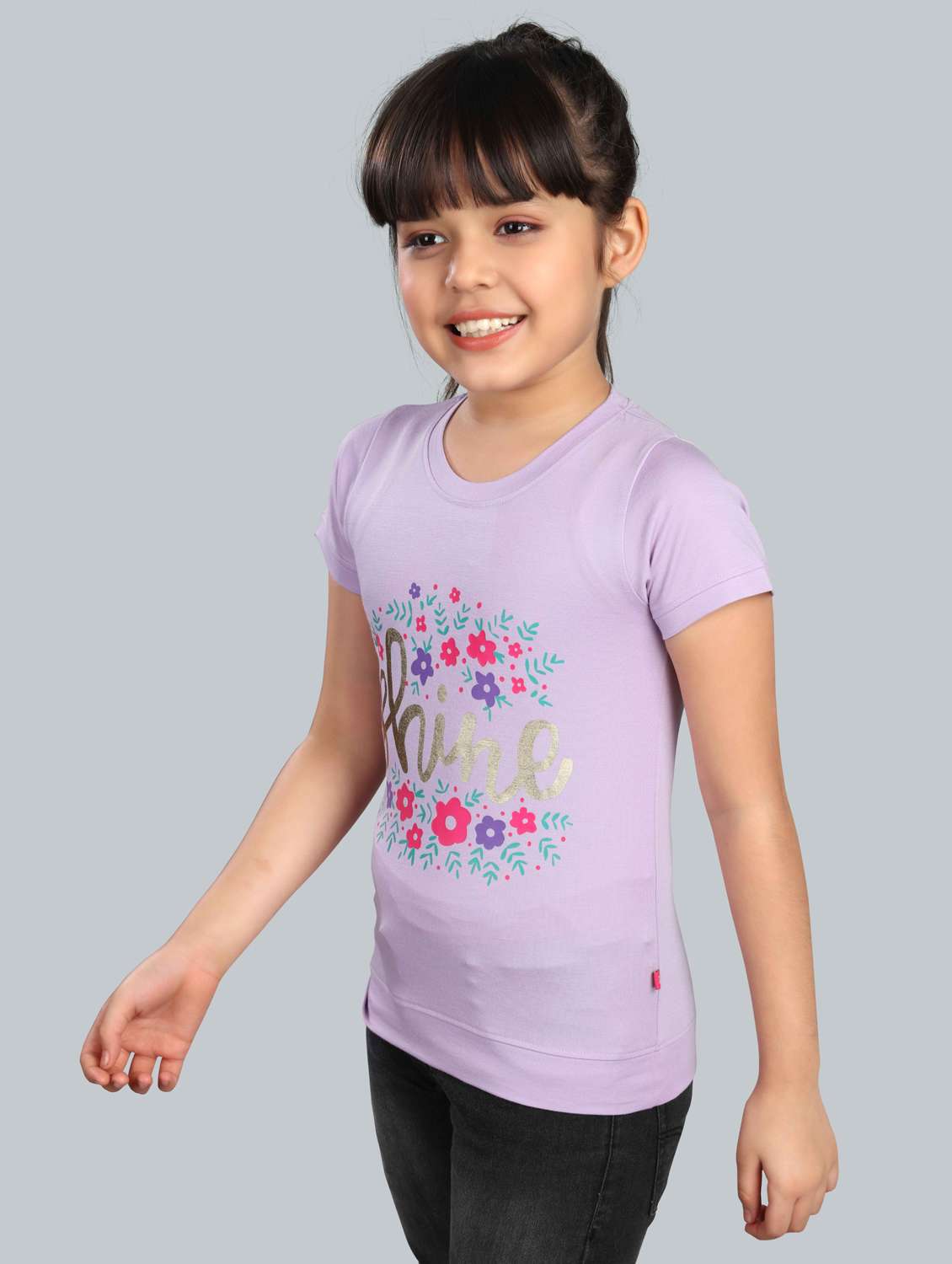 girls round neck graphic printed tees - 21169037 -  Standard Image - 2