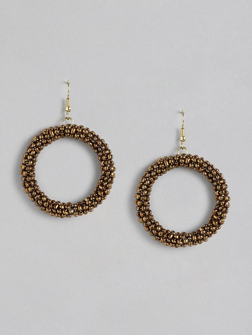 brown metal hoop earrings - 21169996 - Zoom Image - 0