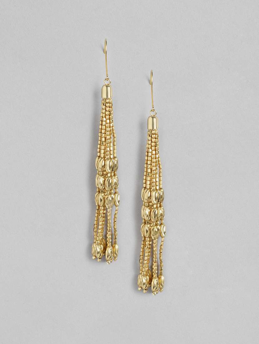 gold metal drop earrings