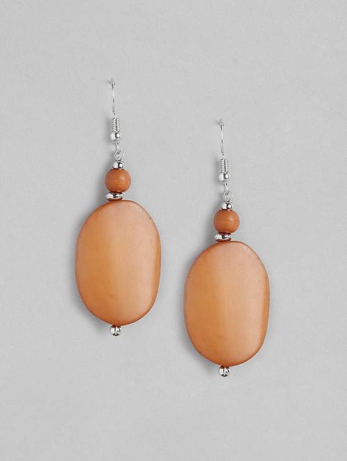 orange metal drop earrings - 21170003 - Standard Image - 0
