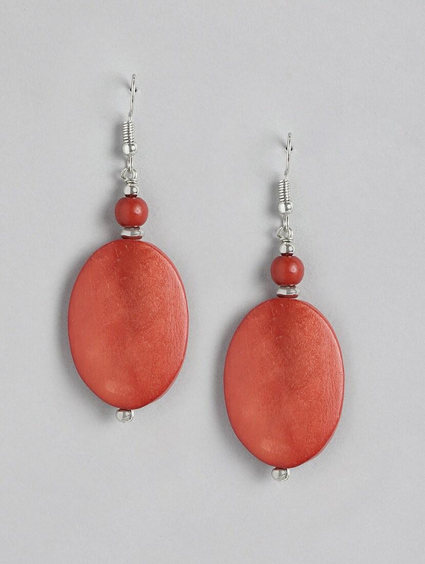 red metal drop earrings - 21170004 - Zoom Image - 0