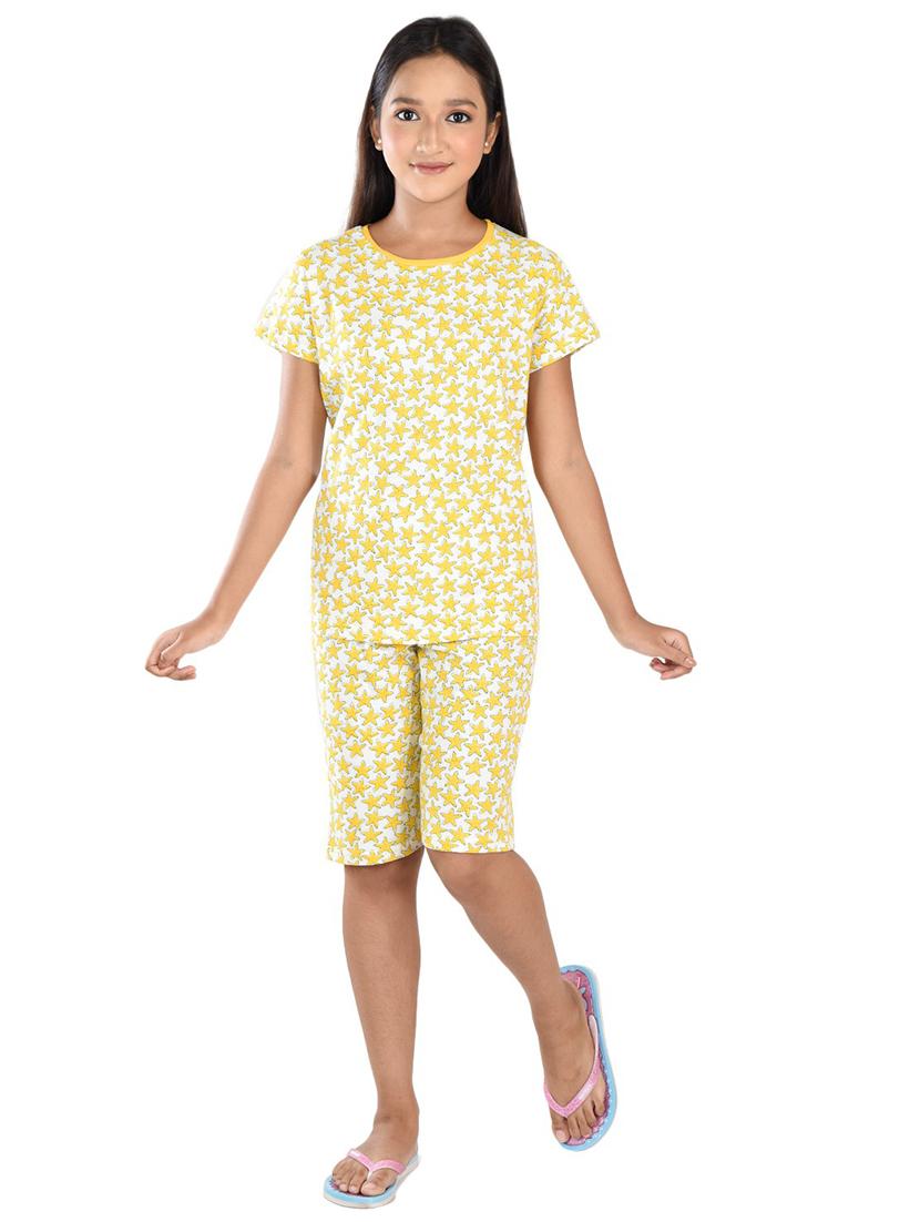 girls printed cotton capri nightwear set - 21170124 - Zoom Image - 0