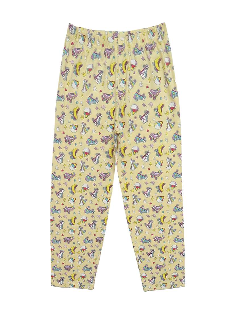 girls printed cotton pyjama nightwear set - 21170127 - Standard Image - 2