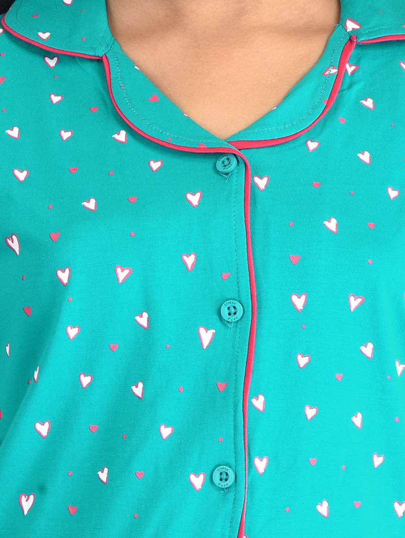 girls printed cotton pyjama nightwear set - 21170143 -  Standard Image - 2