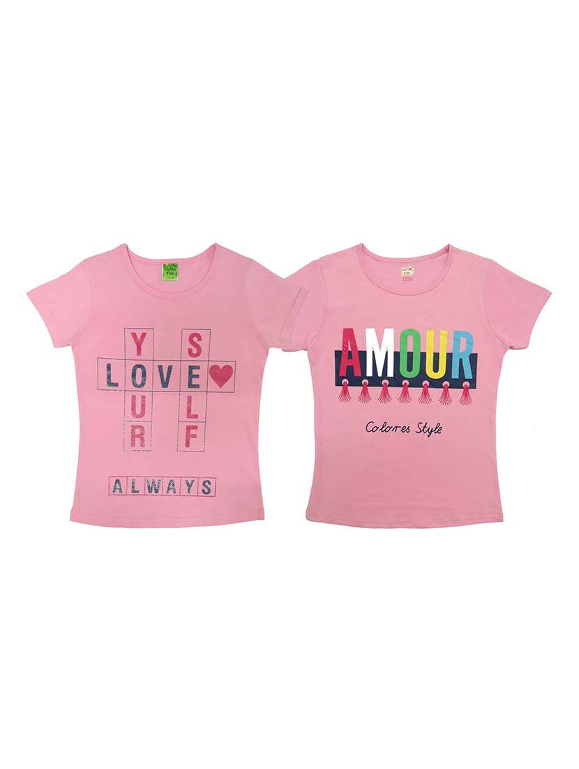 girls pack of 2 cotton tees