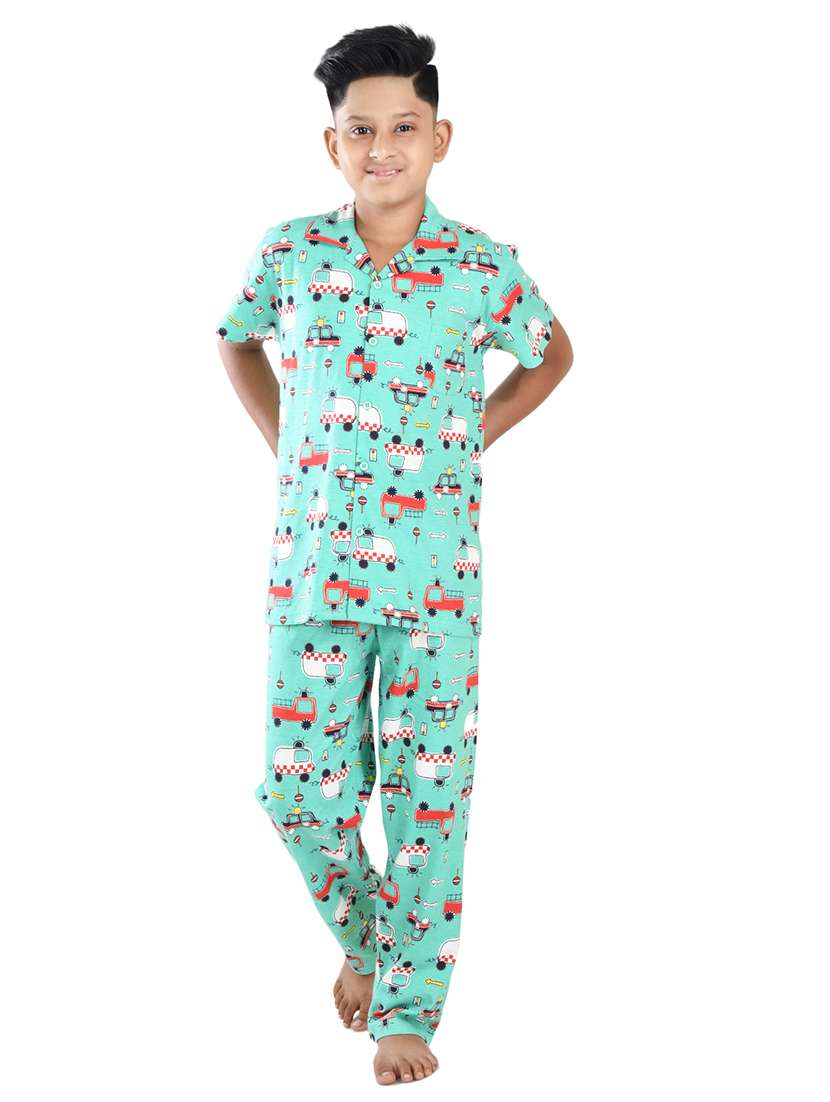 boys printed nightwear pyjama set