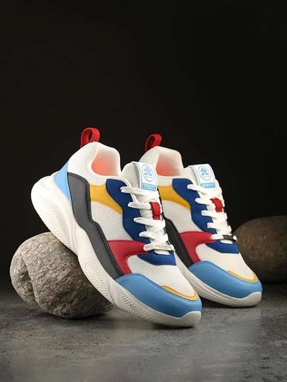 men multi colored sport shoe