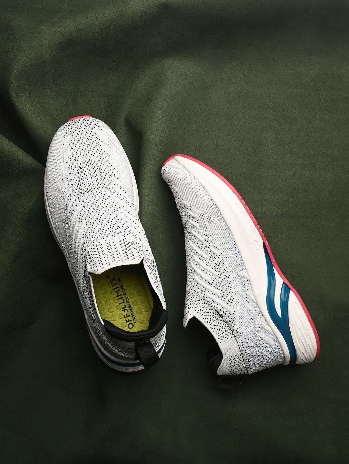 men printed white slip on sports shoe