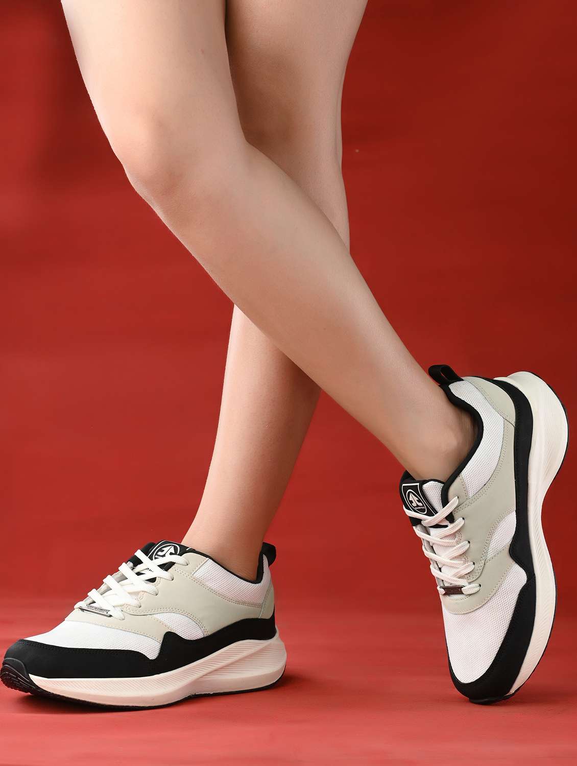 multi colored synthetic & mesh laceup sports shoes - 21170442 -  Standard Image - 7