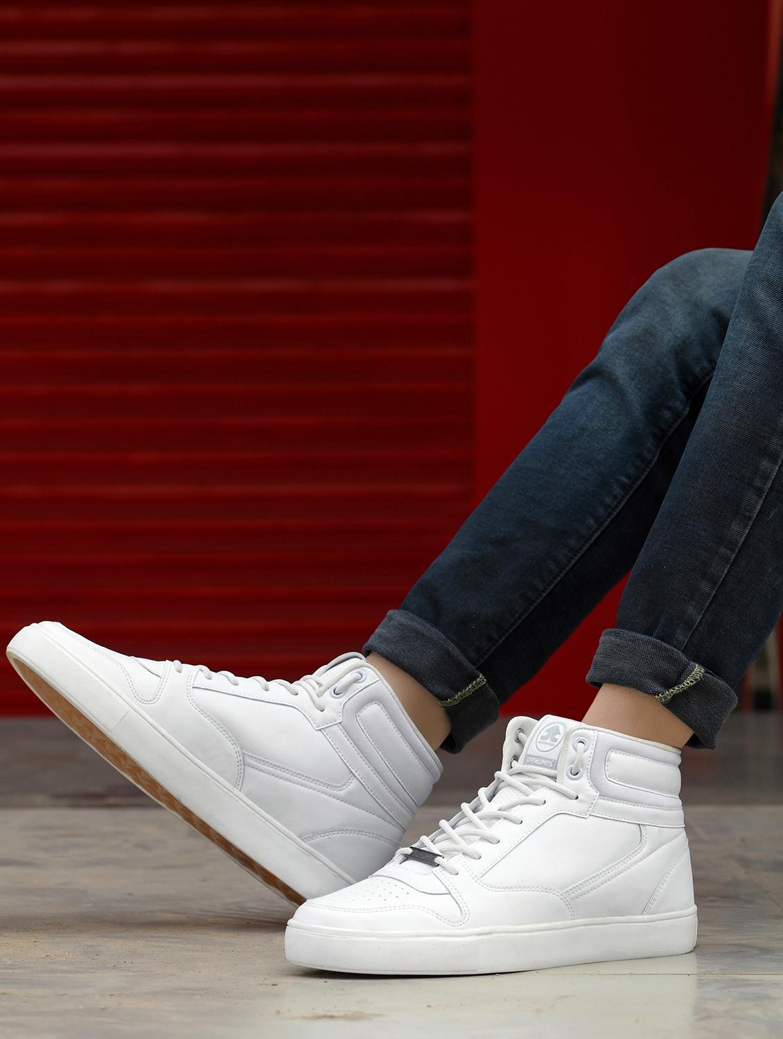 off white synthetic lace up sneakers - 21170486 - Standard Image - 7