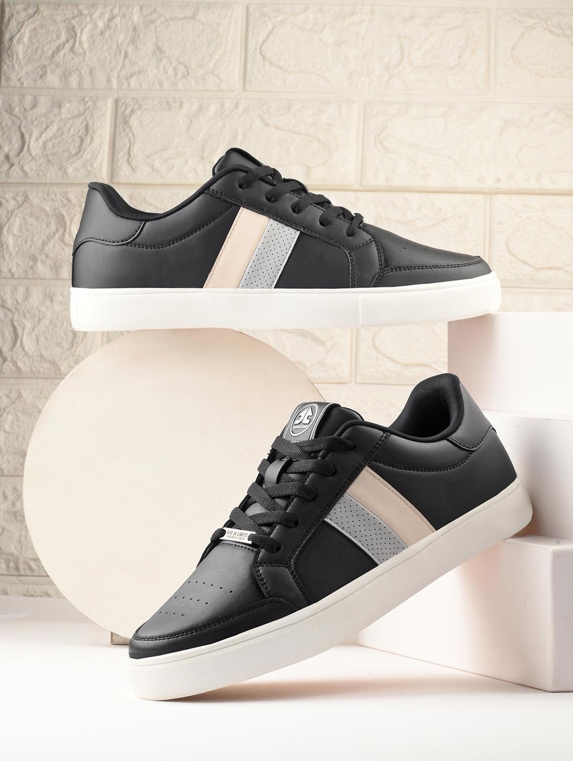 black synthetic lace up sneakers - 21170500 - Zoom Image - 0