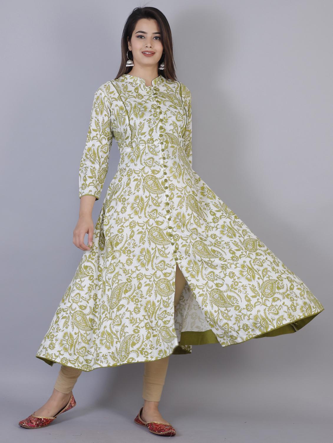 women floral printed front slit kurta - 21170719 -  Zoom Image - 0