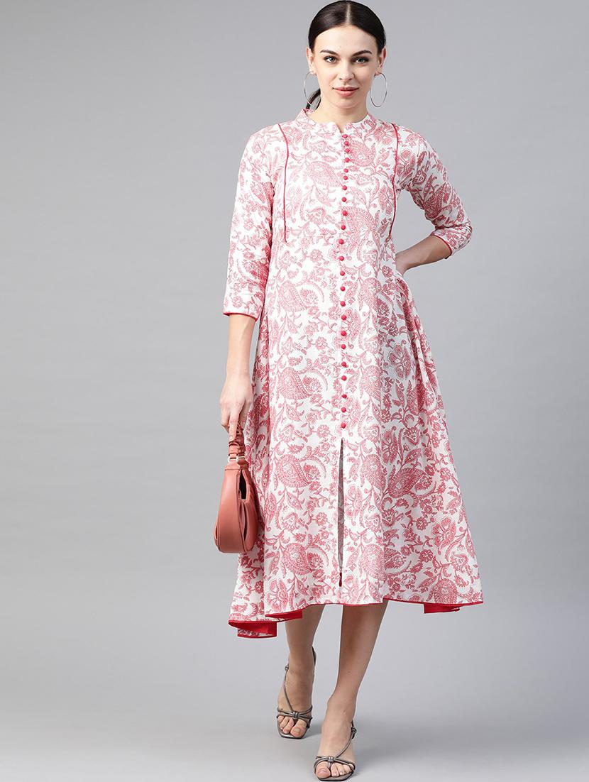 pink viscose aline kurta - 21170721 -  Zoom Image - 0