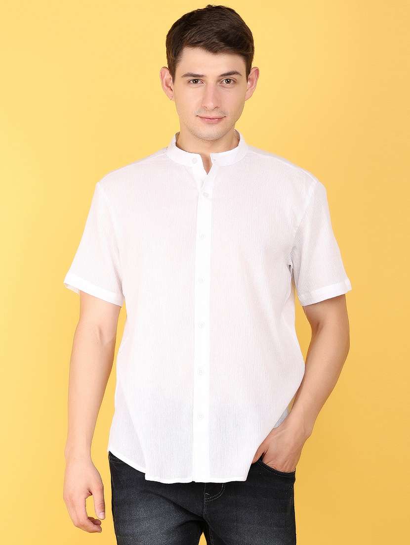 white cotton casual shirt