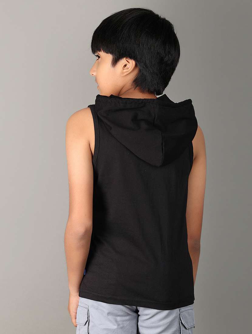 boys black cotton vest - 21172064 -  Standard Image - 2