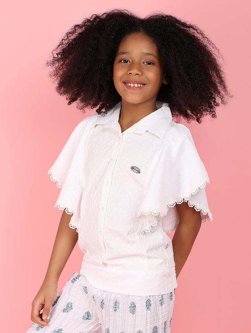 white self design cotton top - 21172216 -  Standard Image - 0
