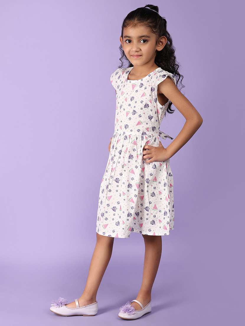 girls printed round neck frock - 21172395 -  Standard Image - 2
