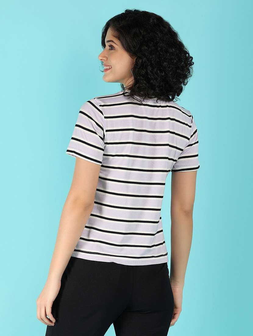 women lavender cotton regular t-shirt - 21172399 -  Standard Image - 2