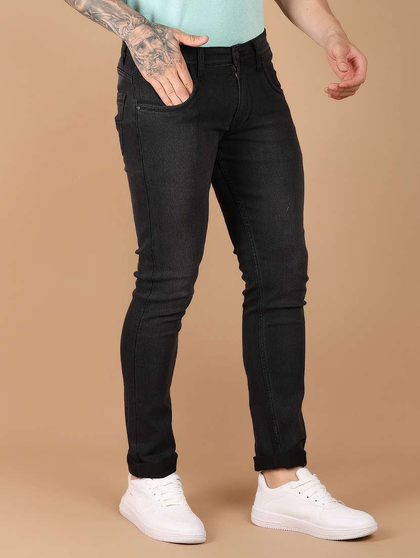 men mid rise slim fit plain jeans - 21172414 -  Standard Image - 2