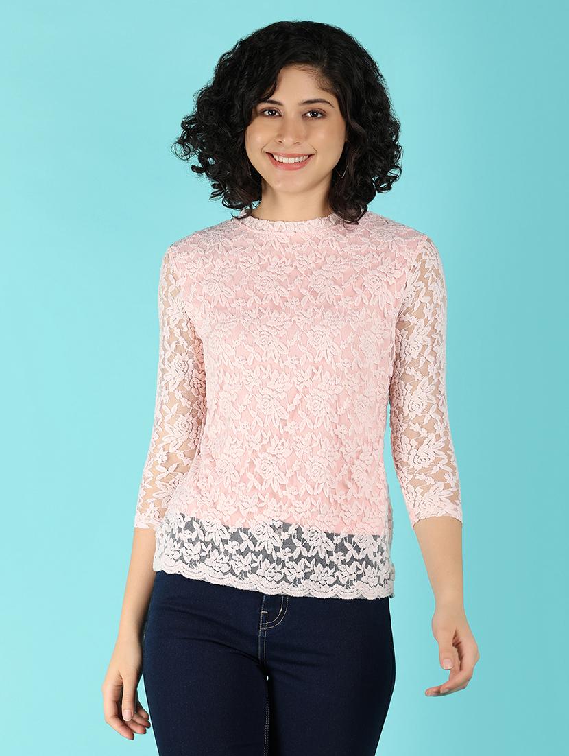 women pink cotton regular top - 21172426 - Zoom Image - 0