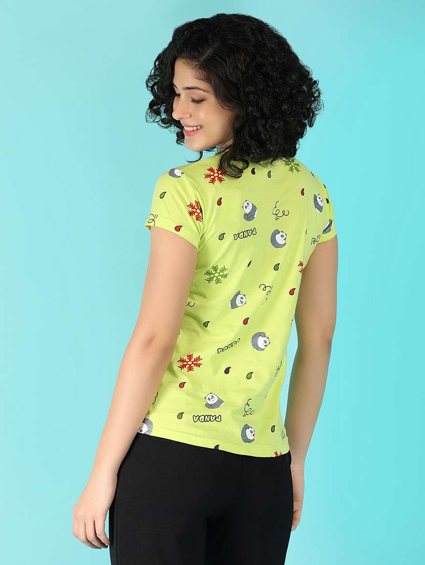 women green cotton regular t-shirt - 21172450 -  Standard Image - 2