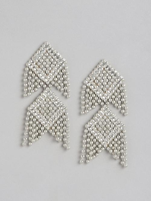 silver metal drop earrings - 21173207 -  Standard Image - 0