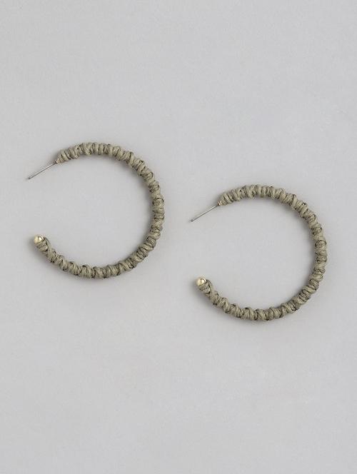 green metal hoop earrings - 21173208 - Standard Image - 0