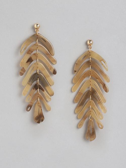 brown metal drop earrings - 21173209 - Standard Image - 0