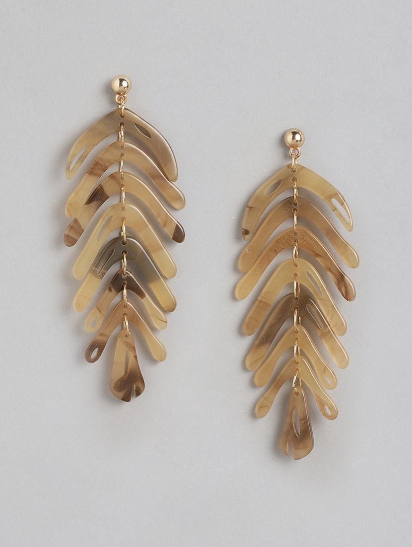 brown metal drop earrings - 21173209 - Zoom Image - 0