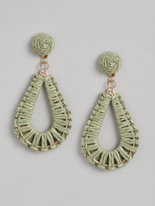 green metal drop earrings - 21173211 - Standard Image - 0