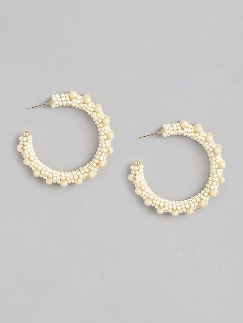 white metal hoop earrings - 21173219 -  Standard Image - 0