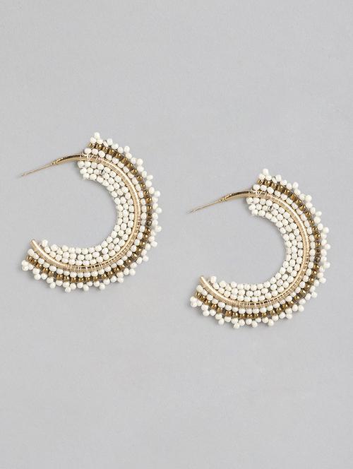 white metal hoop earrings - 21173220 -  Standard Image - 0