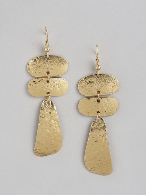 gold-plated contemporary drop earrings - 21173221 - Standard Image - 0