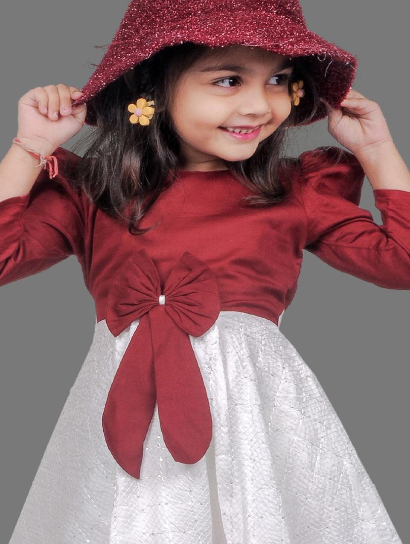 maroon cotton frock - 21173280 - Standard Image - 2