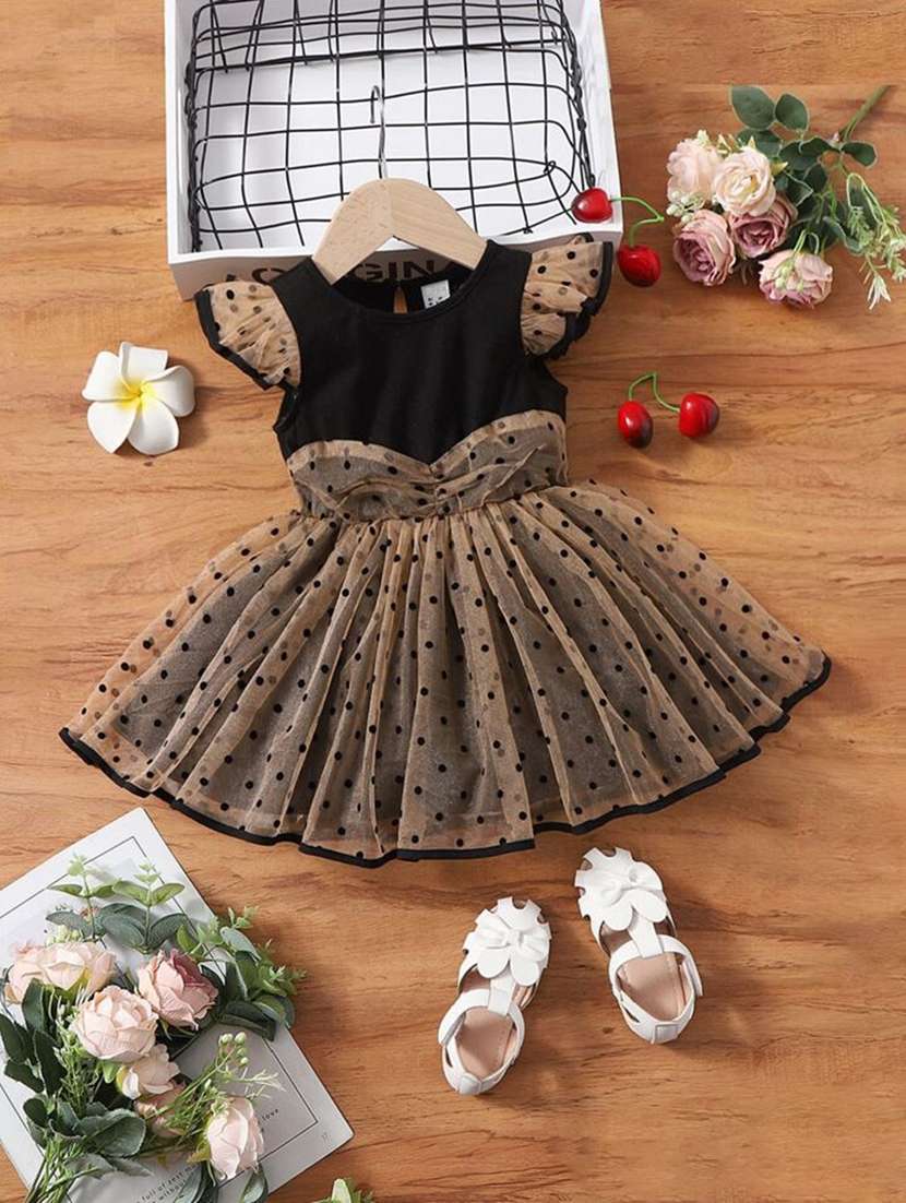 brown net frock - 21173285 -  Zoom Image - 0