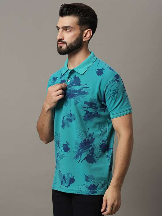 light blue polyester polo t-shirt