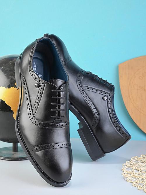 black pvc laceup brouges - 21173328 -  Standard Image - 0
