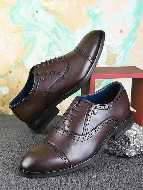 brown pvc laceup brouges - 21173329 -  Standard Image - 0