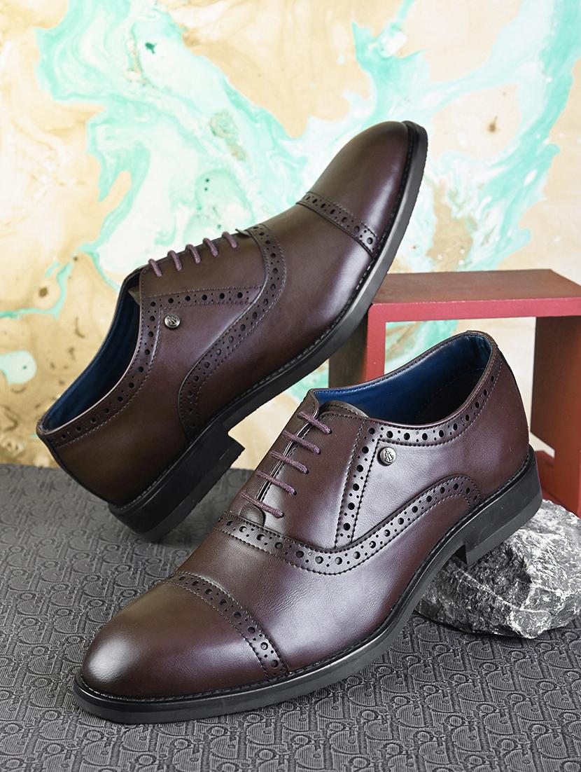 brown pvc laceup brouges - 21173329 -  Zoom Image - 0