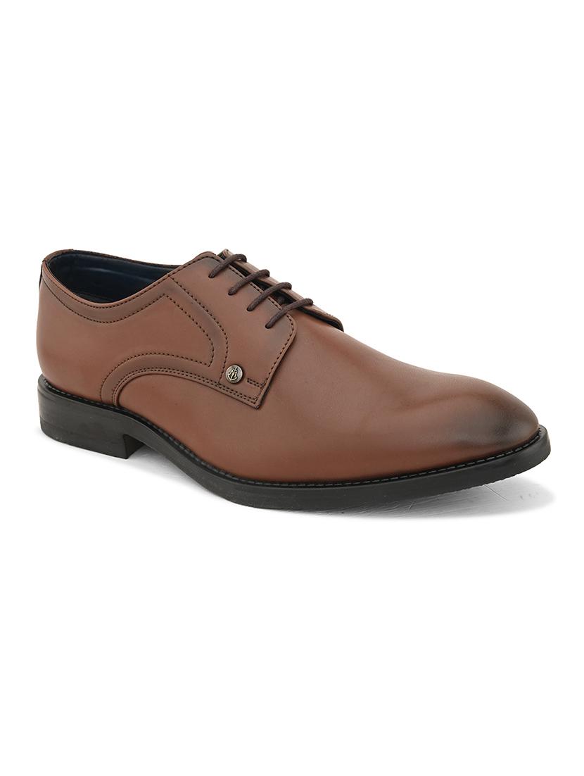 tan pvc laceup derbies - 21173337 - Standard Image - 2