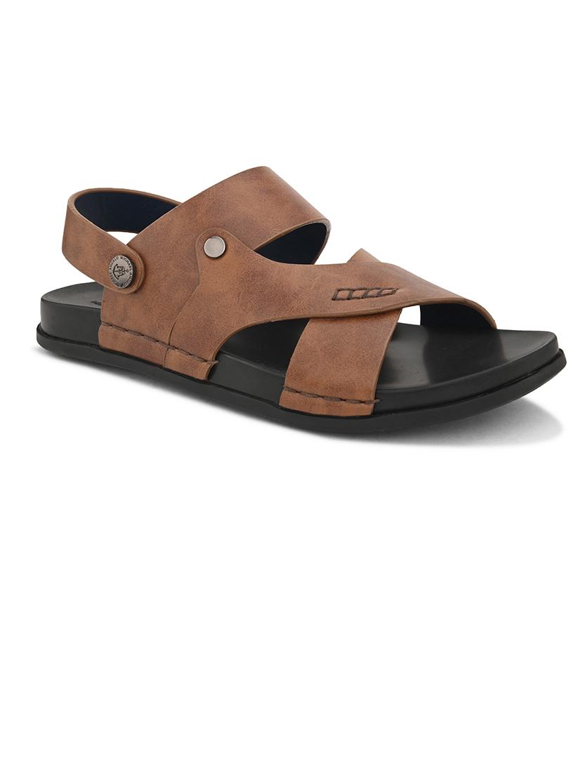 tan pu back strap sandals - 21173349 - Standard Image - 2
