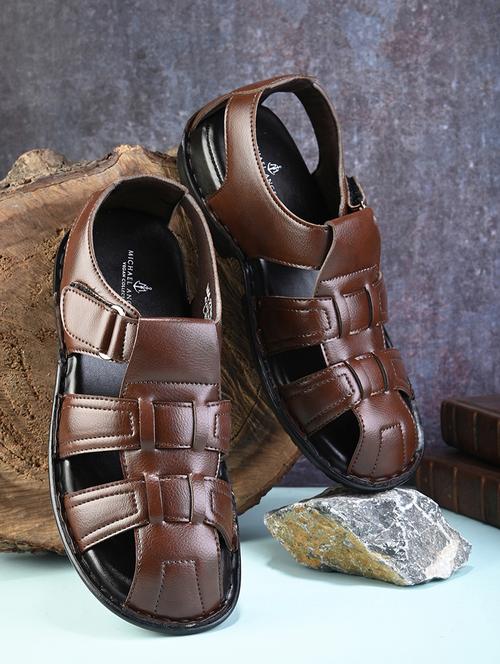 brown pvc back strap sandals - 21173353 - Standard Image - 0
