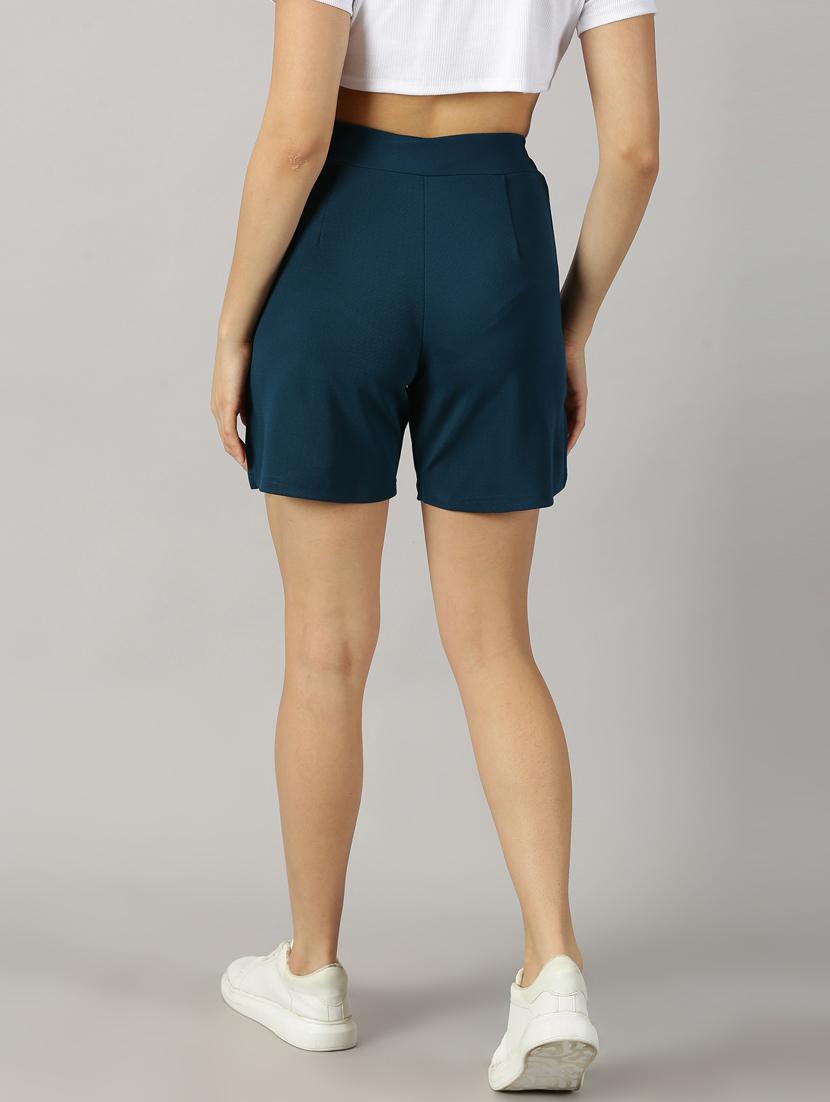teal blue polyester regular shorts - 21173405 - Standard Image - 2