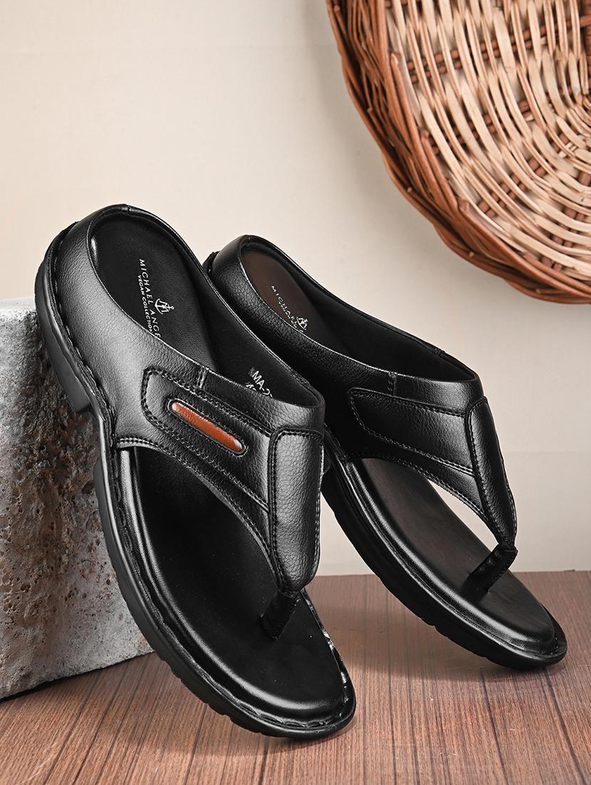 black pvc slip on slippers - 21173417 - Zoom Image - 0