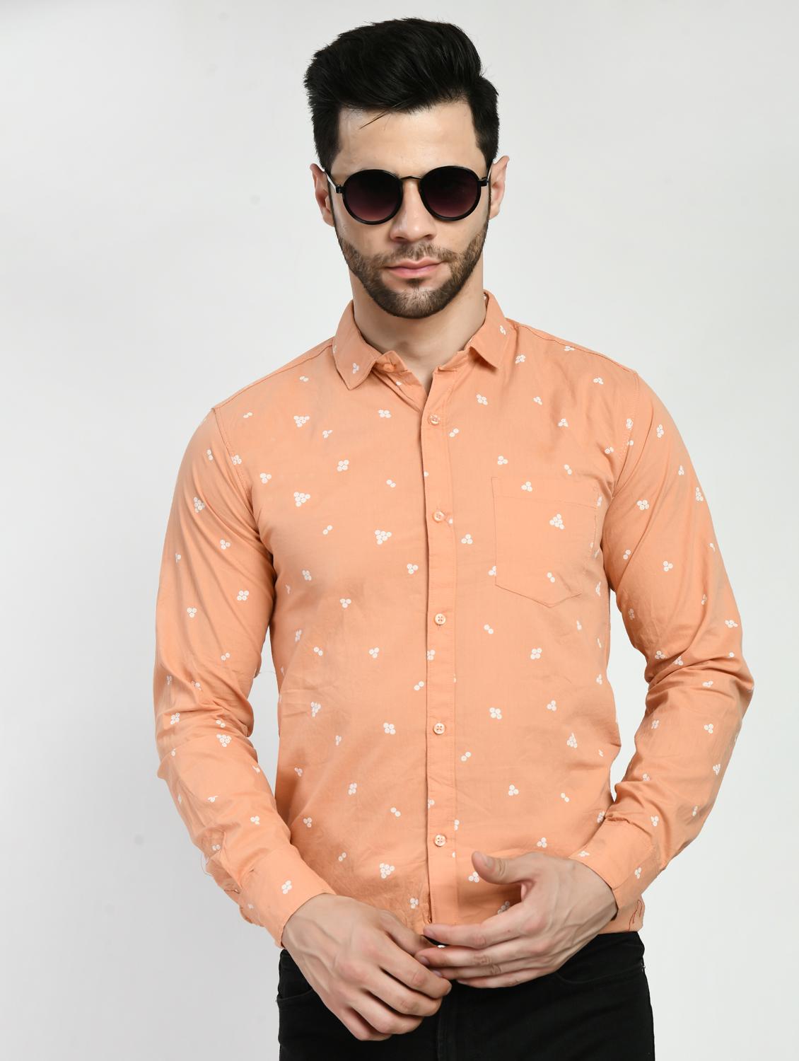 orange printed casual shirt - 21173867 - Standard Image - 2