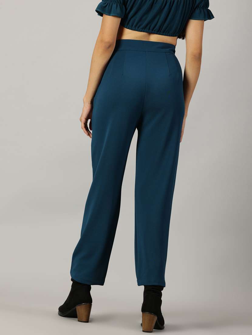 teal blue polyester tailored trouser - 21173896 -  Standard Image - 2
