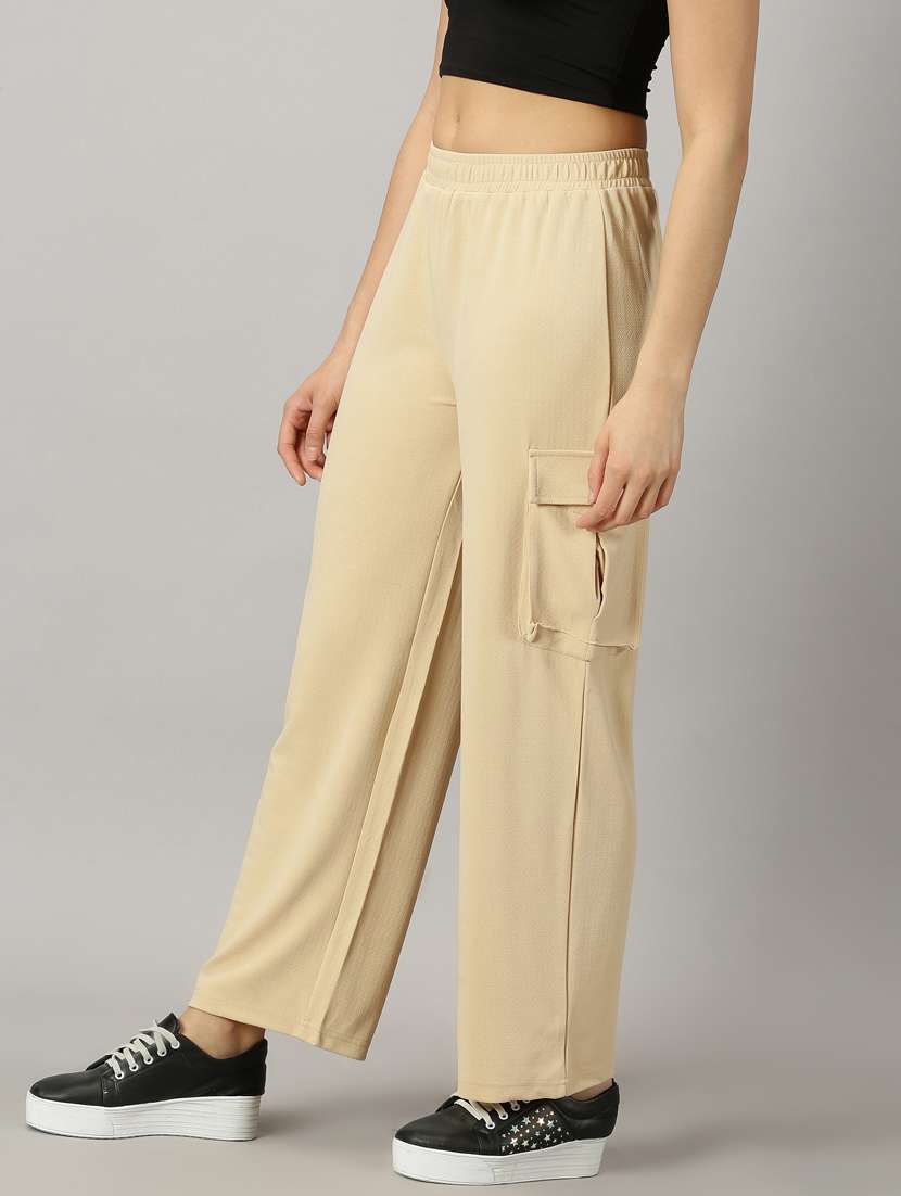 women solids cargos trousers - 21173926 - Standard Image - 2