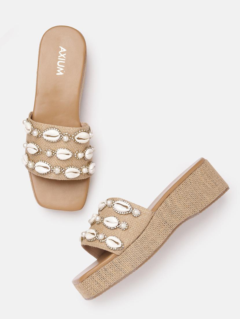 women beige slip on wedges - 21173990 - Zoom Image - 0