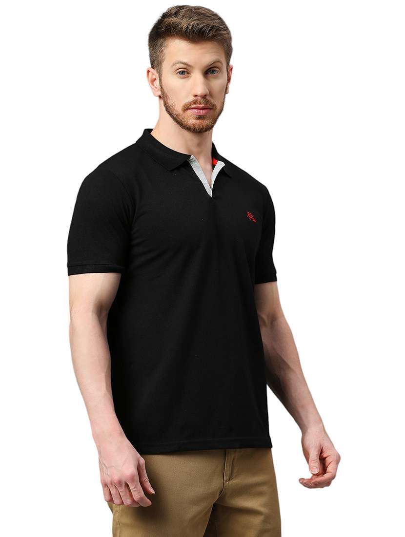 men plain polo neck t-shirt - 21174560 - Standard Image - 2