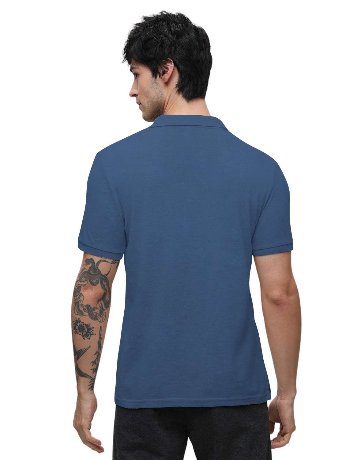 men plain polo neck t-shirt - 21174571 - Standard Image - 2